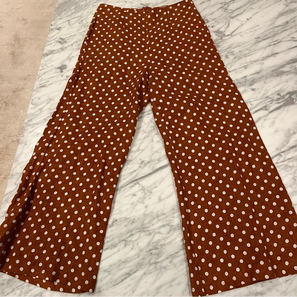 Faithfull The Brand linen polka dot pants